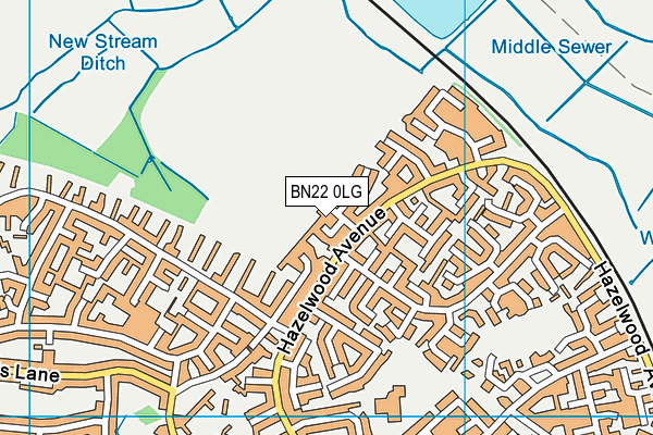 BN22 0LG map - OS VectorMap District (Ordnance Survey) BN22 0LG map - OS VectorMap District (Ordnance Survey)