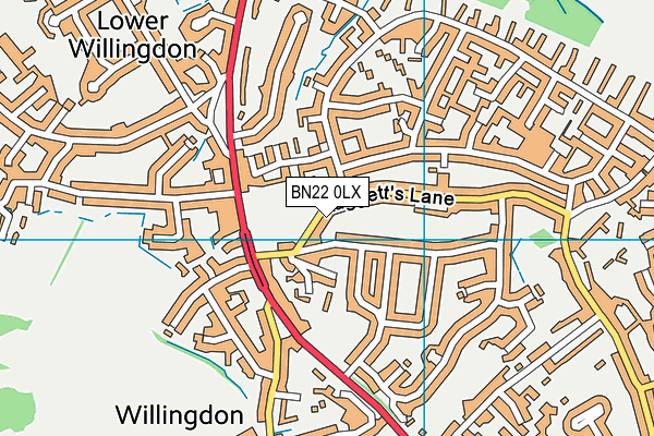 BN22 0LX map - OS VectorMap District (Ordnance Survey) BN22 0LX map - OS VectorMap District (Ordnance Survey)