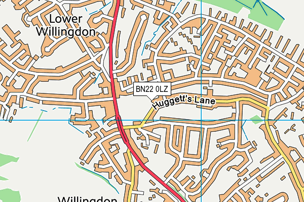 BN22 0LZ map - OS VectorMap District (Ordnance Survey)