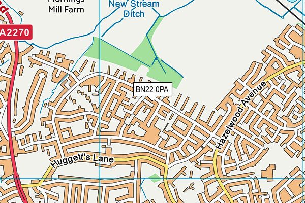BN22 0PA map - OS VectorMap District (Ordnance Survey) BN22 0PA map - OS VectorMap District (Ordnance Survey)