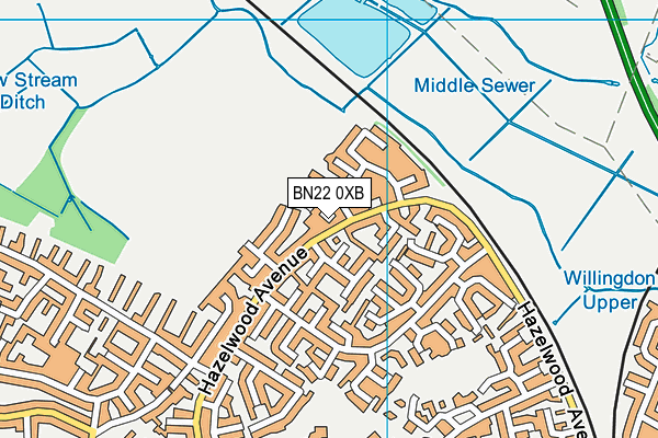 BN22 0XB map - OS VectorMap District (Ordnance Survey) BN22 0XB map - OS VectorMap District (Ordnance Survey)