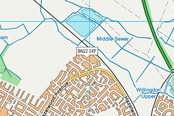 BN22 0XF map - OS VectorMap District (Ordnance Survey) BN22 0XF map - OS VectorMap District (Ordnance Survey)
