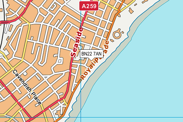 BN22 7AN map - OS VectorMap District (Ordnance Survey) BN22 7AN map - OS VectorMap District (Ordnance Survey)
