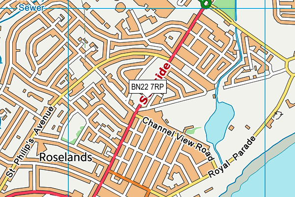 BN22 7RP map - OS VectorMap District (Ordnance Survey) BN22 7RP map - OS VectorMap District (Ordnance Survey)