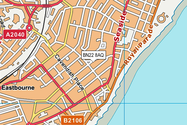 BN22 8AQ map - OS VectorMap District (Ordnance Survey) BN22 8AQ map - OS VectorMap District (Ordnance Survey)