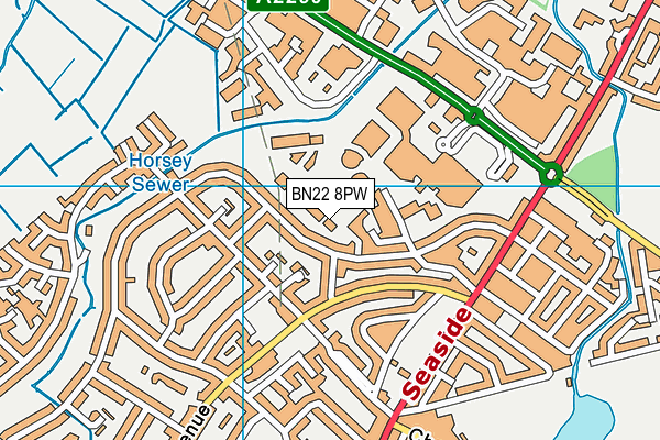 BN22 8PW map - OS VectorMap District (Ordnance Survey)