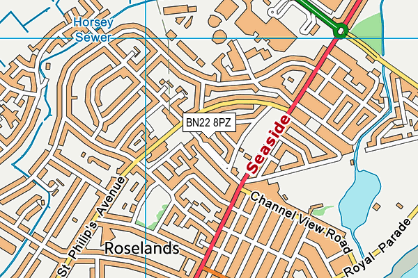 BN22 8PZ map - OS VectorMap District (Ordnance Survey) BN22 8PZ map - OS VectorMap District (Ordnance Survey)