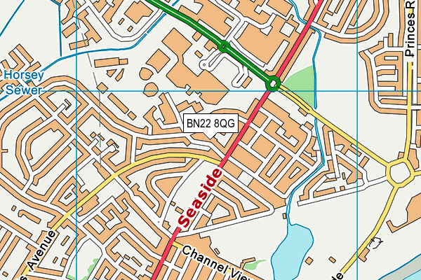 BN22 8QG map - OS VectorMap District (Ordnance Survey) BN22 8QG map - OS VectorMap District (Ordnance Survey)