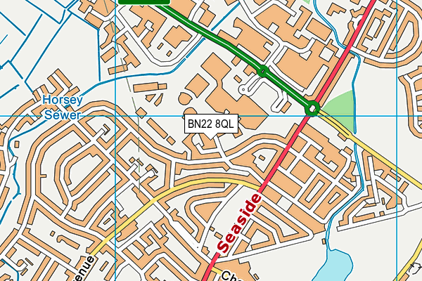 BN22 8QL map - OS VectorMap District (Ordnance Survey) BN22 8QL map - OS VectorMap District (Ordnance Survey)