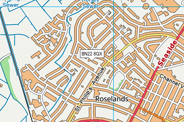 BN22 8QX map - OS VectorMap District (Ordnance Survey) BN22 8QX map - OS VectorMap District (Ordnance Survey)