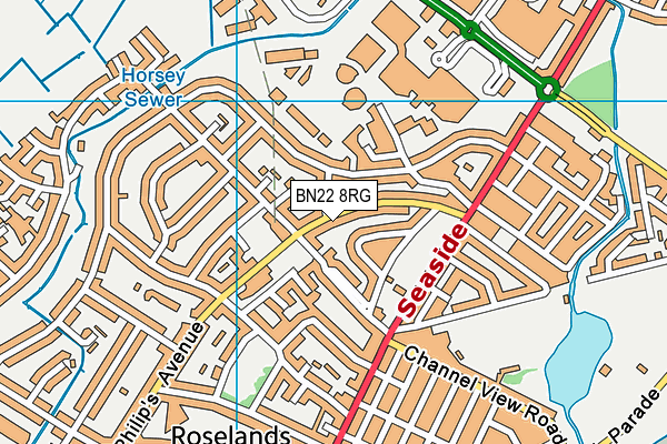 BN22 8RG map - OS VectorMap District (Ordnance Survey) BN22 8RG map - OS VectorMap District (Ordnance Survey)