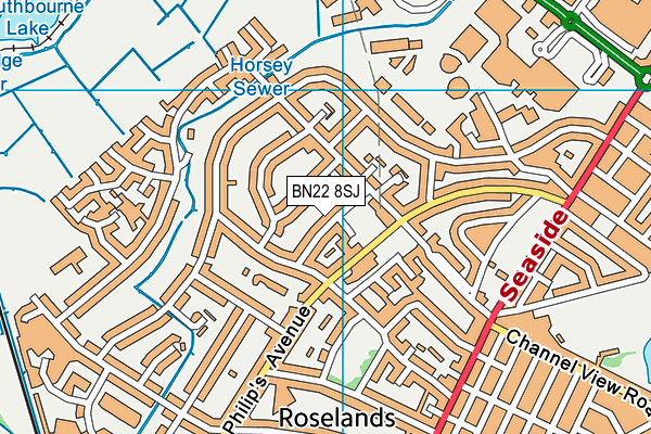 BN22 8SJ map - OS VectorMap District (Ordnance Survey)