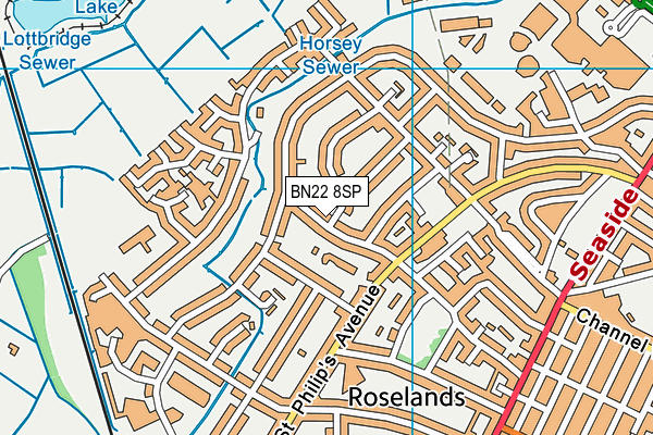 BN22 8SP map - OS VectorMap District (Ordnance Survey) BN22 8SP map - OS VectorMap District (Ordnance Survey)