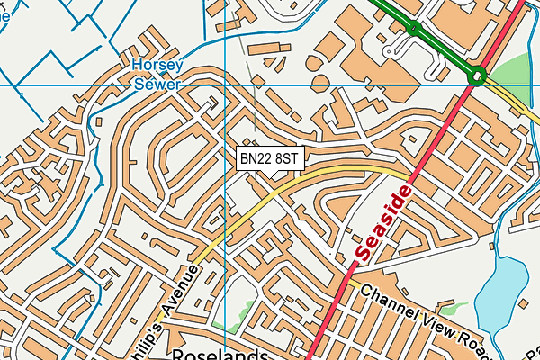 BN22 8ST map - OS VectorMap District (Ordnance Survey) BN22 8ST map - OS VectorMap District (Ordnance Survey)
