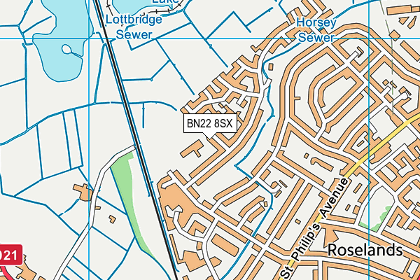 BN22 8SX map - OS VectorMap District (Ordnance Survey) BN22 8SX map - OS VectorMap District (Ordnance Survey)