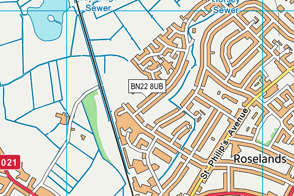 BN22 8UB map - OS VectorMap District (Ordnance Survey) BN22 8UB map - OS VectorMap District (Ordnance Survey)