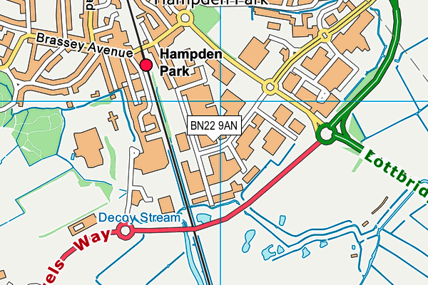 BN22 9AN map - OS VectorMap District (Ordnance Survey) BN22 9AN map - OS VectorMap District (Ordnance Survey)