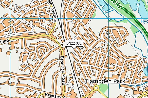 BN22 9JL map - OS VectorMap District (Ordnance Survey) BN22 9JL map - OS VectorMap District (Ordnance Survey)