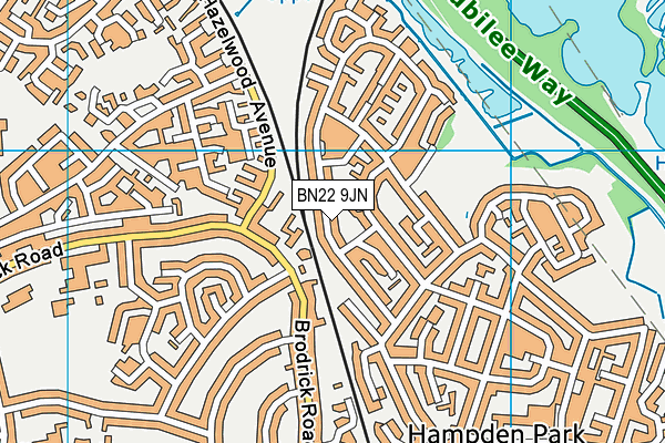 BN22 9JN map - OS VectorMap District (Ordnance Survey) BN22 9JN map - OS VectorMap District (Ordnance Survey)