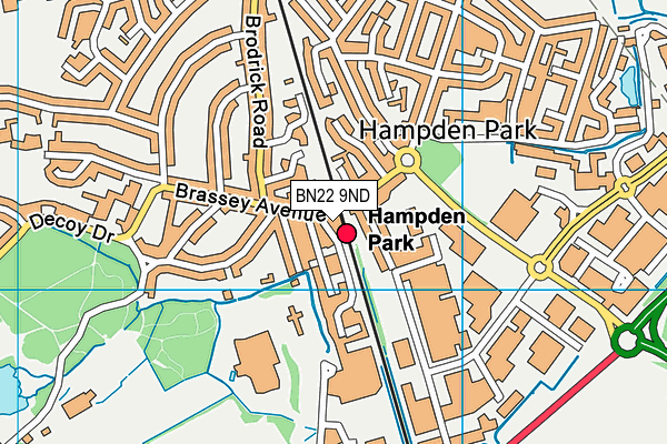 BN22 9ND map - OS VectorMap District (Ordnance Survey) BN22 9ND map - OS VectorMap District (Ordnance Survey)
