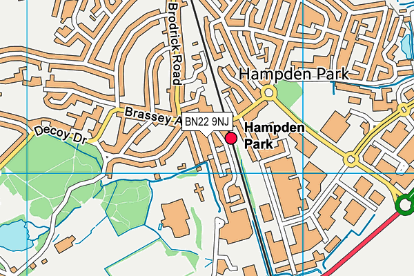 BN22 9NJ map - OS VectorMap District (Ordnance Survey) BN22 9NJ map - OS VectorMap District (Ordnance Survey)