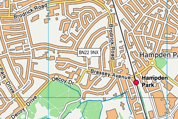BN22 9NX map - OS VectorMap District (Ordnance Survey) BN22 9NX map - OS VectorMap District (Ordnance Survey)