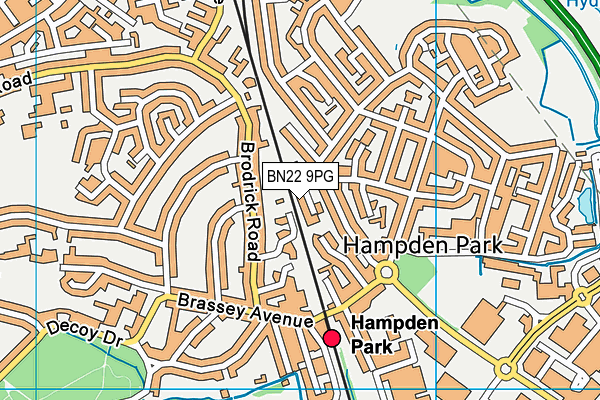 BN22 9PG map - OS VectorMap District (Ordnance Survey) BN22 9PG map - OS VectorMap District (Ordnance Survey)