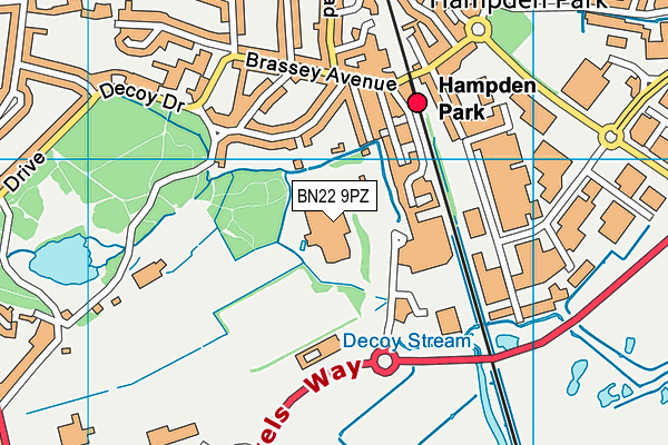 BN22 9PZ map - OS VectorMap District (Ordnance Survey) BN22 9PZ map - OS VectorMap District (Ordnance Survey)