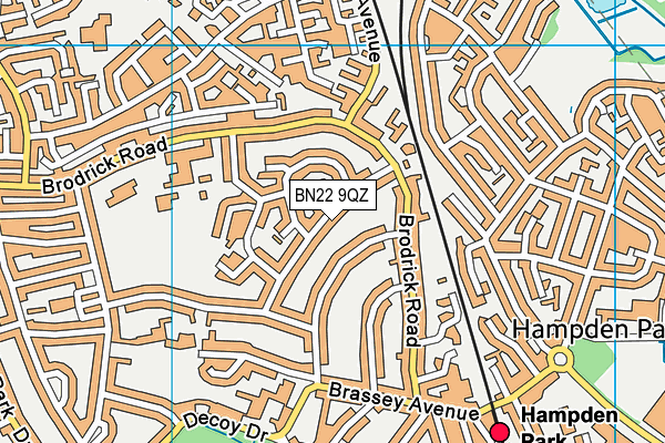 BN22 9QZ map - OS VectorMap District (Ordnance Survey) BN22 9QZ map - OS VectorMap District (Ordnance Survey)