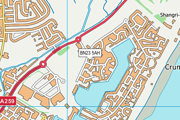 BN23 5AH map - OS VectorMap District (Ordnance Survey) BN23 5AH map - OS VectorMap District (Ordnance Survey)