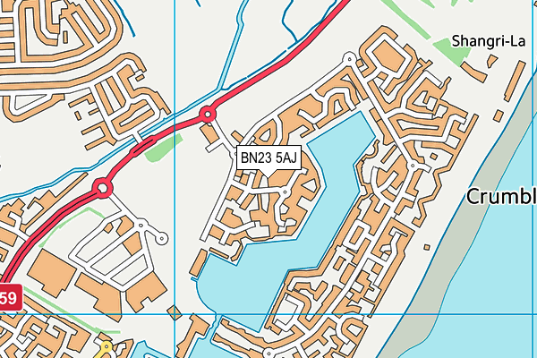 BN23 5AJ map - OS VectorMap District (Ordnance Survey) BN23 5AJ map - OS VectorMap District (Ordnance Survey)