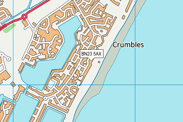 BN23 5AX map - OS VectorMap District (Ordnance Survey)