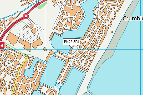 BN23 5PJ map - OS VectorMap District (Ordnance Survey) BN23 5PJ map - OS VectorMap District (Ordnance Survey)