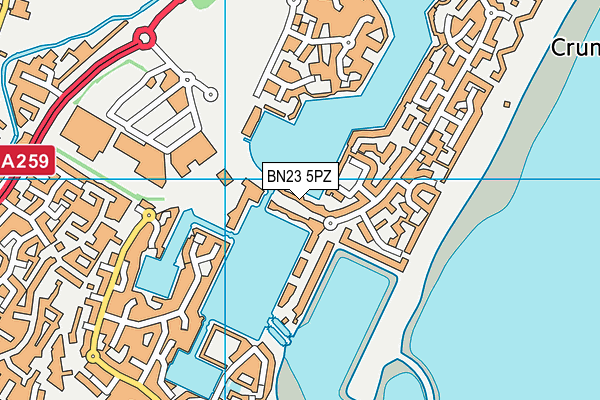 BN23 5PZ map - OS VectorMap District (Ordnance Survey) BN23 5PZ map - OS VectorMap District (Ordnance Survey)