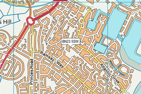 BN23 5SW map - OS VectorMap District (Ordnance Survey) BN23 5SW map - OS VectorMap District (Ordnance Survey)