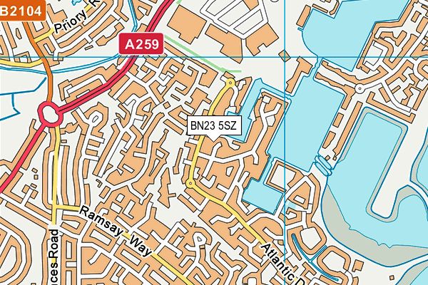 BN23 5SZ map - OS VectorMap District (Ordnance Survey) BN23 5SZ map - OS VectorMap District (Ordnance Survey)
