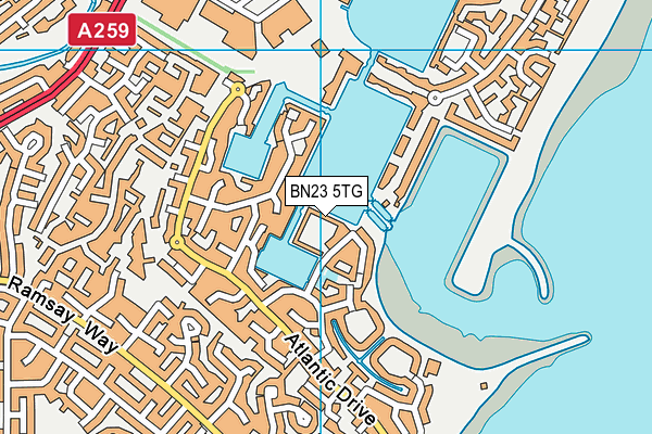 BN23 5TG map - OS VectorMap District (Ordnance Survey) BN23 5TG map - OS VectorMap District (Ordnance Survey)