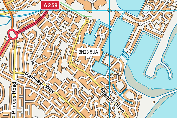 BN23 5UA map - OS VectorMap District (Ordnance Survey) BN23 5UA map - OS VectorMap District (Ordnance Survey)