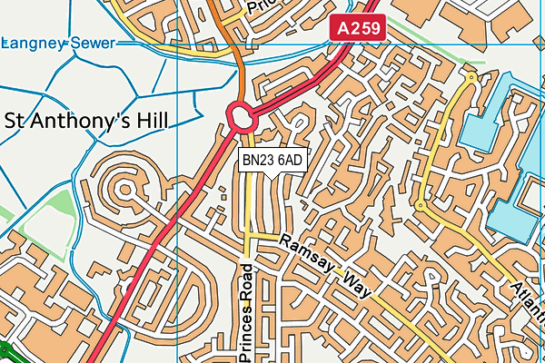 BN23 6AD map - OS VectorMap District (Ordnance Survey) BN23 6AD map - OS VectorMap District (Ordnance Survey)