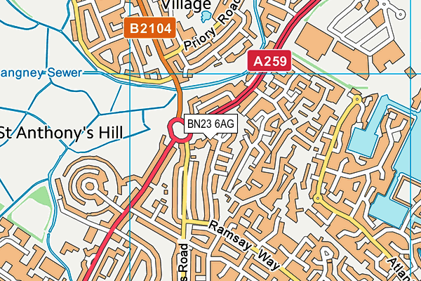 BN23 6AG map - OS VectorMap District (Ordnance Survey) BN23 6AG map - OS VectorMap District (Ordnance Survey)