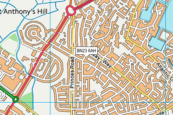 BN23 6AH map - OS VectorMap District (Ordnance Survey) BN23 6AH map - OS VectorMap District (Ordnance Survey)