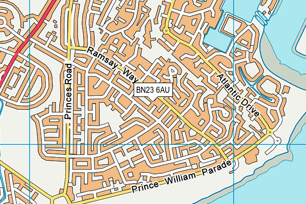 BN23 6AU map - OS VectorMap District (Ordnance Survey) BN23 6AU map - OS VectorMap District (Ordnance Survey)