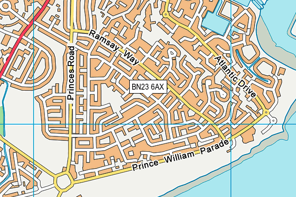 BN23 6AX map - OS VectorMap District (Ordnance Survey) BN23 6AX map - OS VectorMap District (Ordnance Survey)