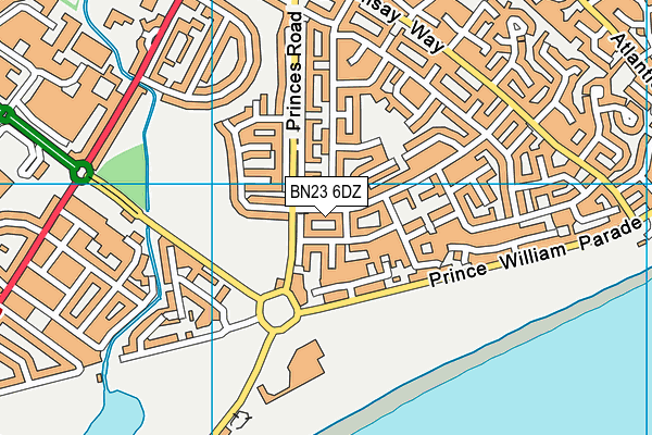 BN23 6DZ map - OS VectorMap District (Ordnance Survey) BN23 6DZ map - OS VectorMap District (Ordnance Survey)