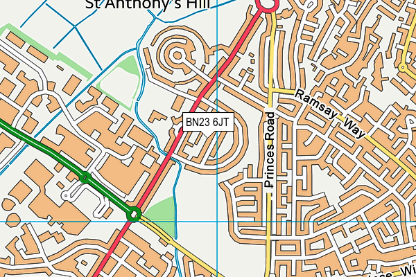 BN23 6JT map - OS VectorMap District (Ordnance Survey) BN23 6JT map - OS VectorMap District (Ordnance Survey)