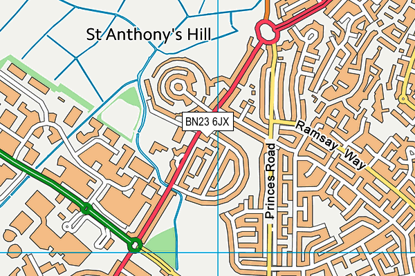BN23 6JX map - OS VectorMap District (Ordnance Survey) BN23 6JX map - OS VectorMap District (Ordnance Survey)