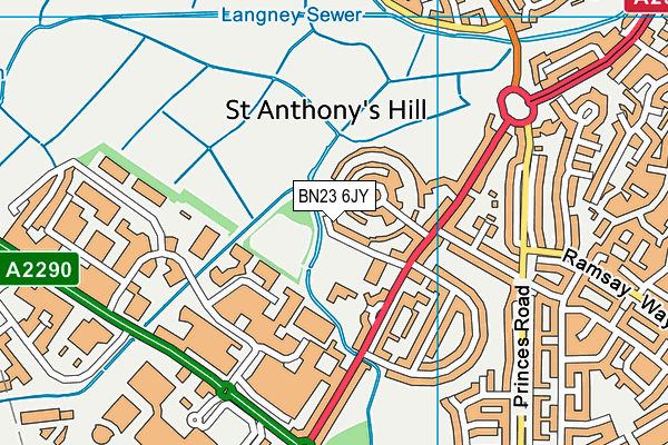 BN23 6JY map - OS VectorMap District (Ordnance Survey) BN23 6JY map - OS VectorMap District (Ordnance Survey)