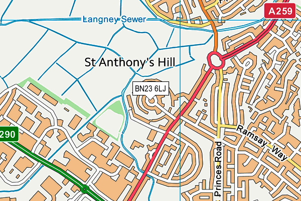 BN23 6LJ map - OS VectorMap District (Ordnance Survey) BN23 6LJ map - OS VectorMap District (Ordnance Survey)