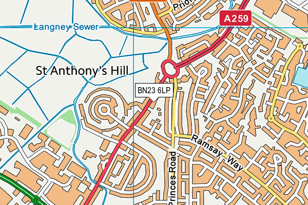 BN23 6LP map - OS VectorMap District (Ordnance Survey)