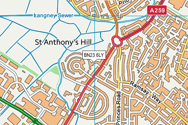 BN23 6LY map - OS VectorMap District (Ordnance Survey)